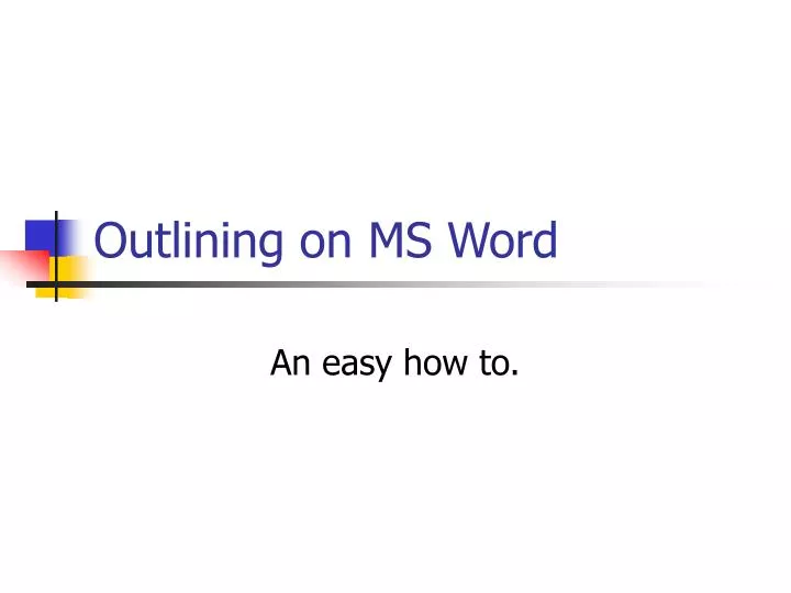 outlining on ms word