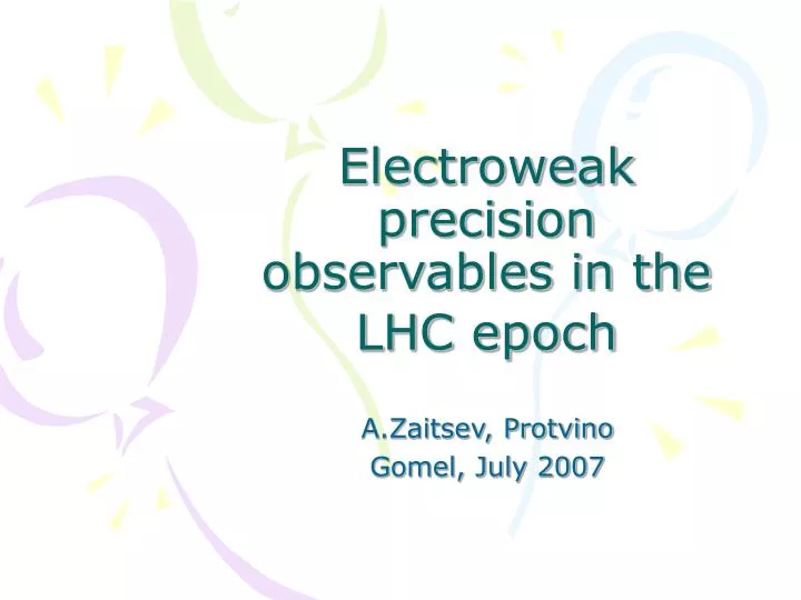 electroweak precision observables in the lhc epoch