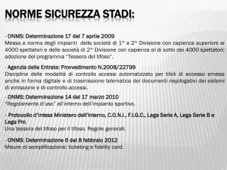 norme sicurezza stadi