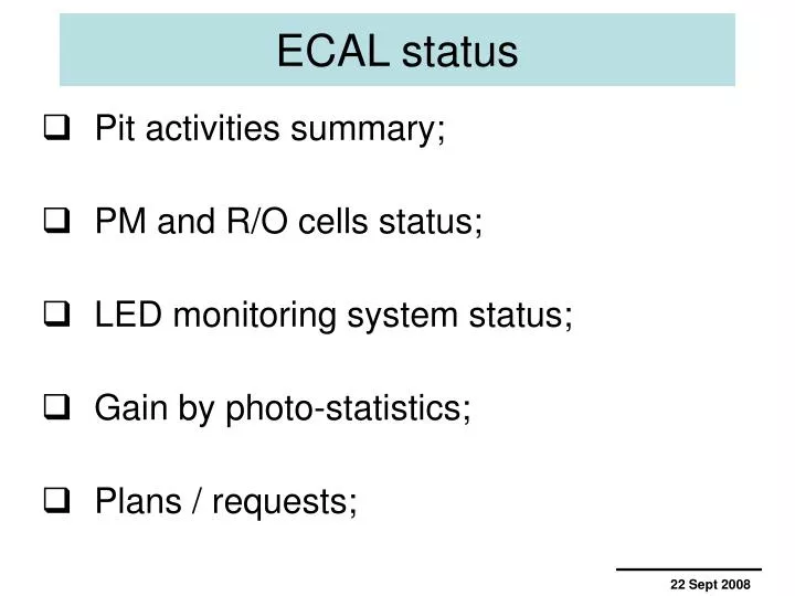 ecal status
