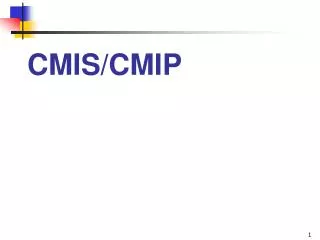 CMIS/CMIP