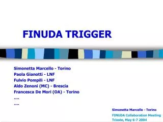 FINUDA TRIGGER