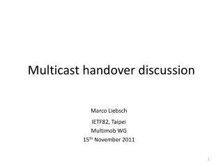 Multicast handover discussion