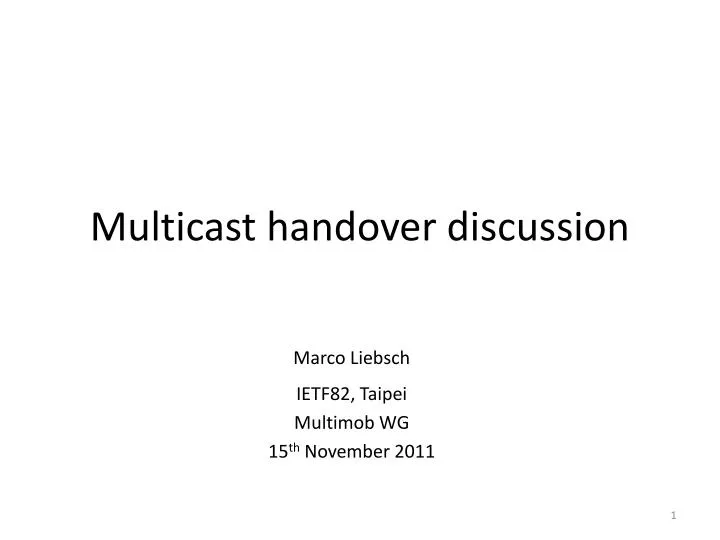 multicast handover discussion