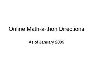 Online Math-a-thon Directions