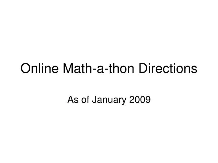 online math a thon directions