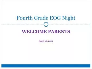 Fourth Grade EOG Night