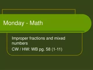 Monday - Math