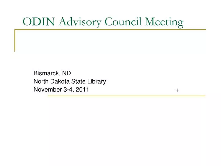 odin advisory council meeting