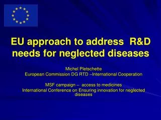 EU approach to address R&amp;D needs for neglected diseases