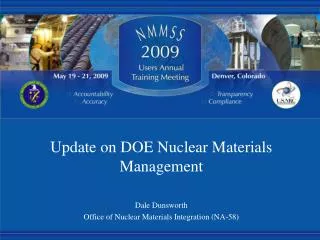 Update on DOE Nuclear Materials Management