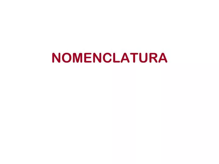 nomenclatura