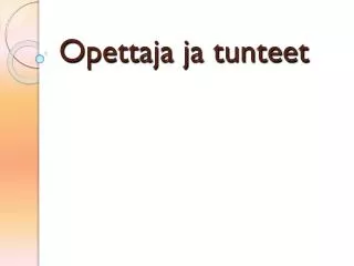 opettaja ja tunteet