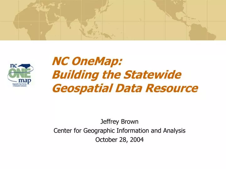 nc onemap building the statewide geospatial data resource