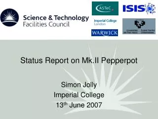 Status Report on Mk.II Pepperpot