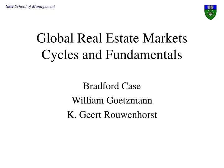 global real estate markets cycles and fundamentals