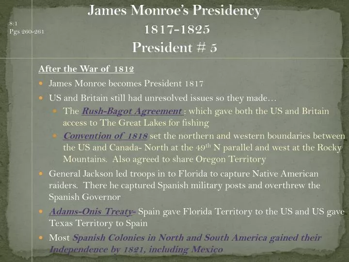 james monroe s presidency 1817 1825 president 5
