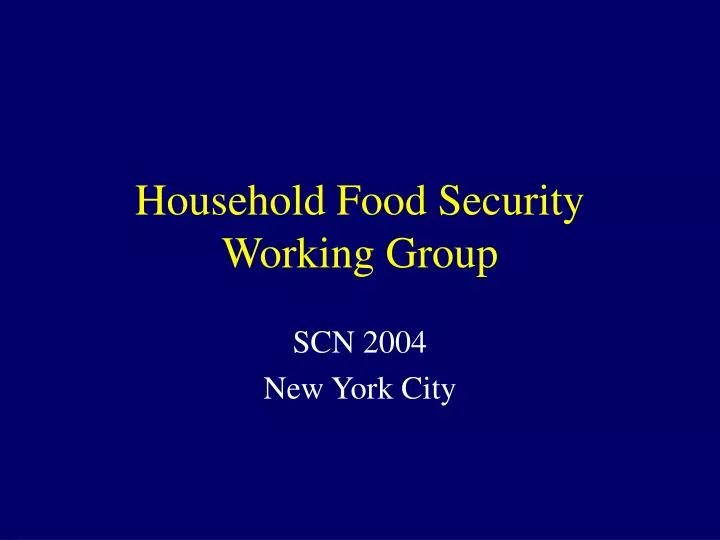 household food security working group