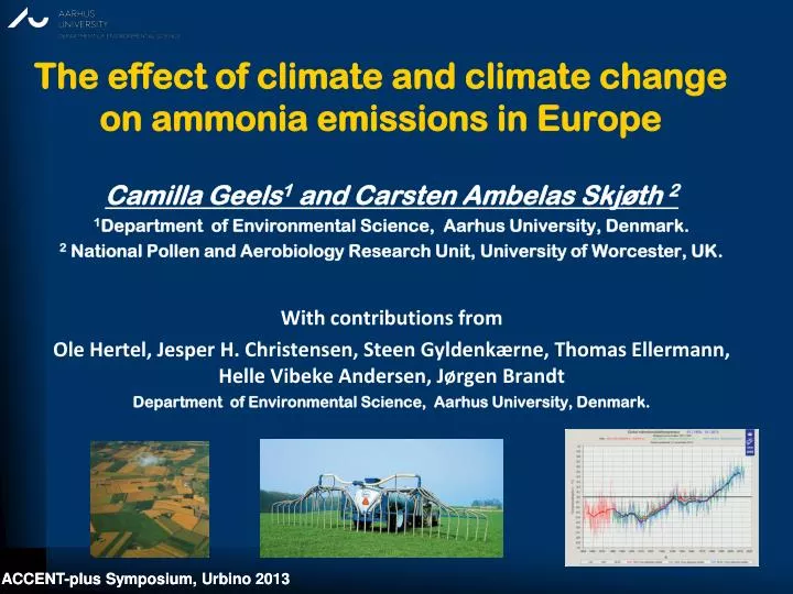 the effect of climate and climate change on ammonia emissions in europe