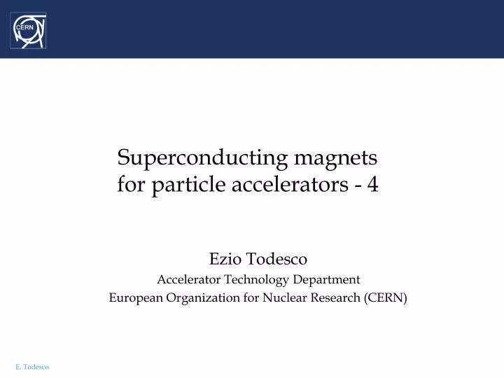 superconducting magnets for particle accelerators 4