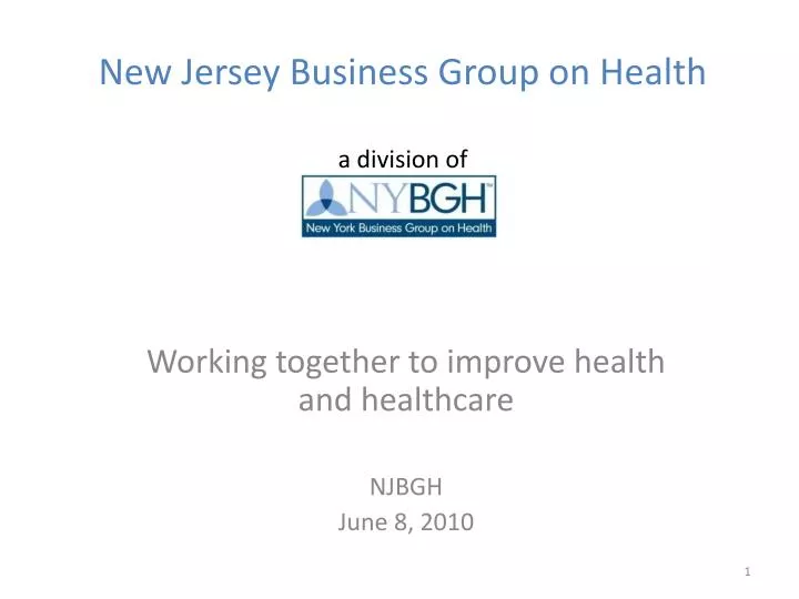 new jersey business group on health a division of