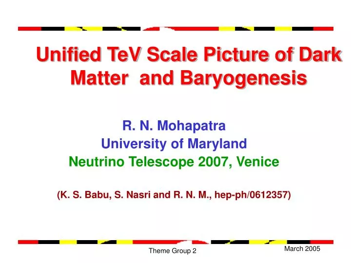 unified tev scale picture of dark matter and baryogenesis