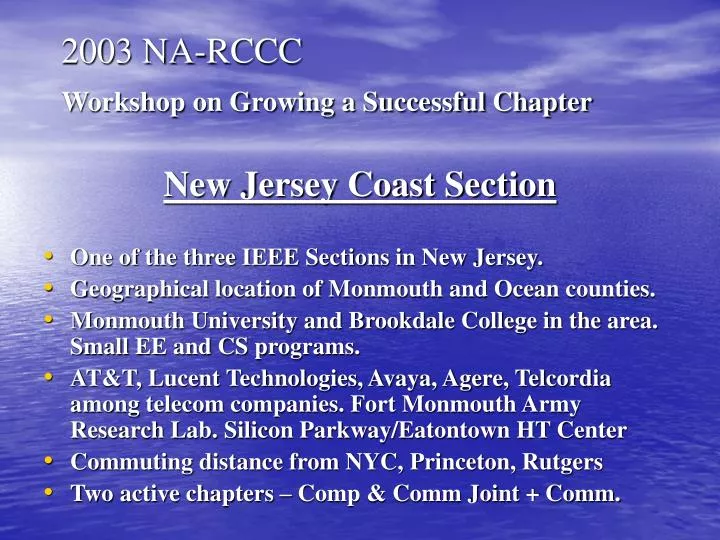 2003 na rccc workshop on growing a successful chapter