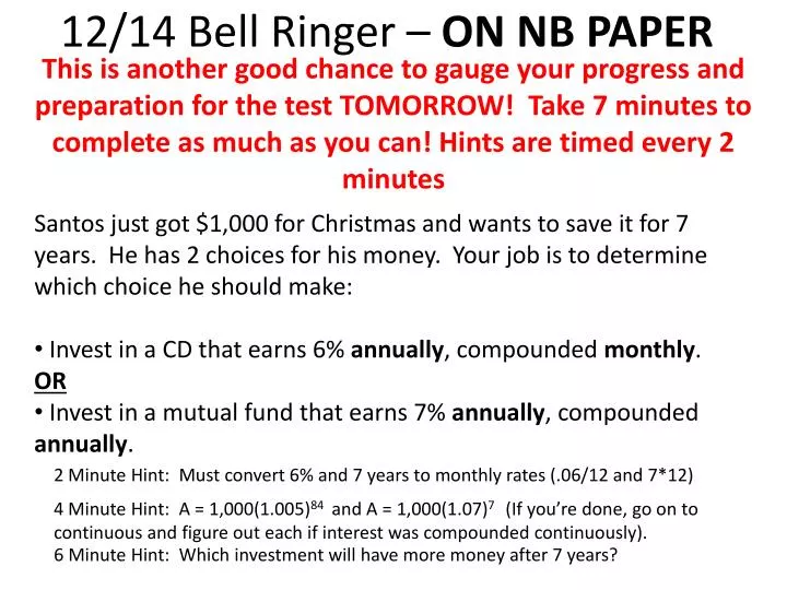 12 14 bell ringer on nb paper