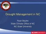 Drought Management in NC
