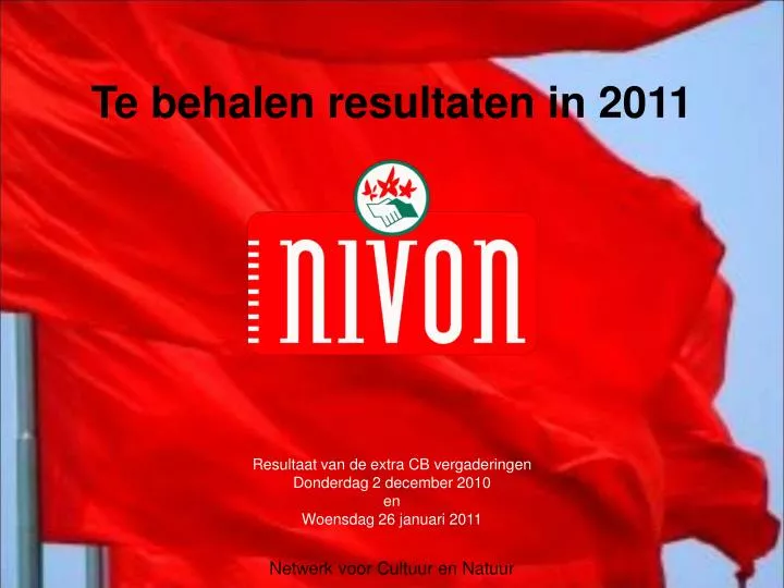 te behalen resultaten in 2011