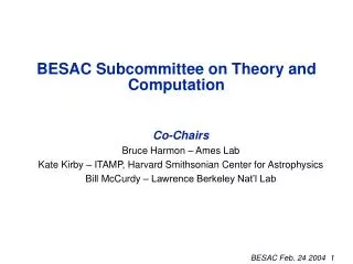 BESAC Subcommittee on Theory and Computation