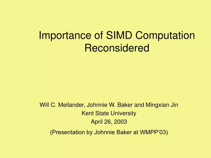 importance of simd computation reconsidered