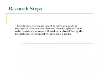 Research Steps