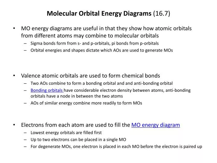 molecular orbital energy diagrams 16 7