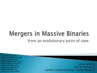 Mergers in Massive Binaries