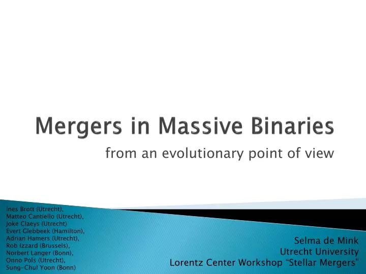 mergers in massive binaries