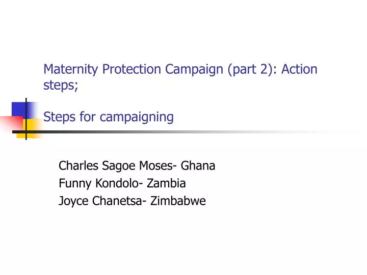 maternity protection campaign part 2 action steps steps for campaigning