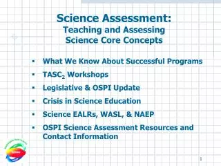 Science Assessment: Teaching and Assessing Science Core Concepts