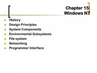 Chapter 15: Windows NT