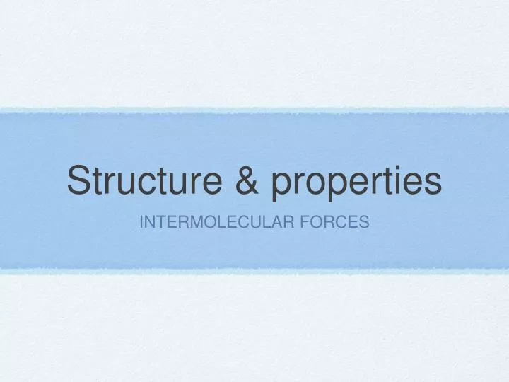 structure properties