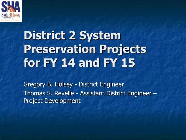 district 2 system preservation projects for fy 14 and fy 15