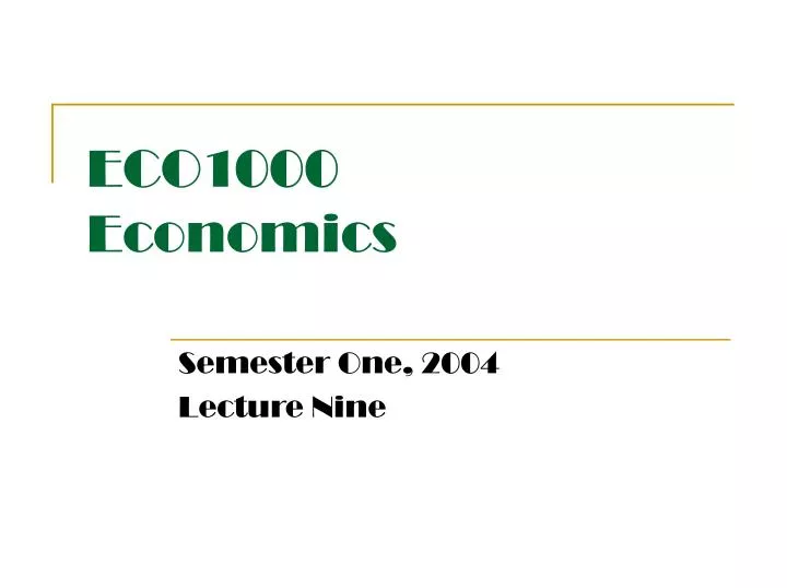 eco1000 economics