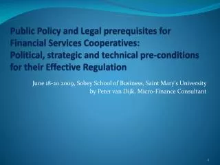 June 18-20 2009, Sobey School of Business, Saint Mary's University
