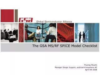 The GSA MS/RF SPICE Model Checklist