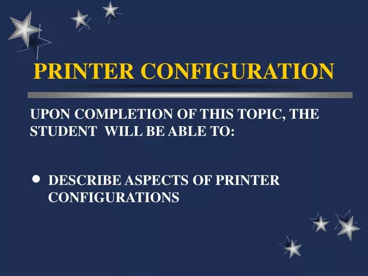 printer configuration