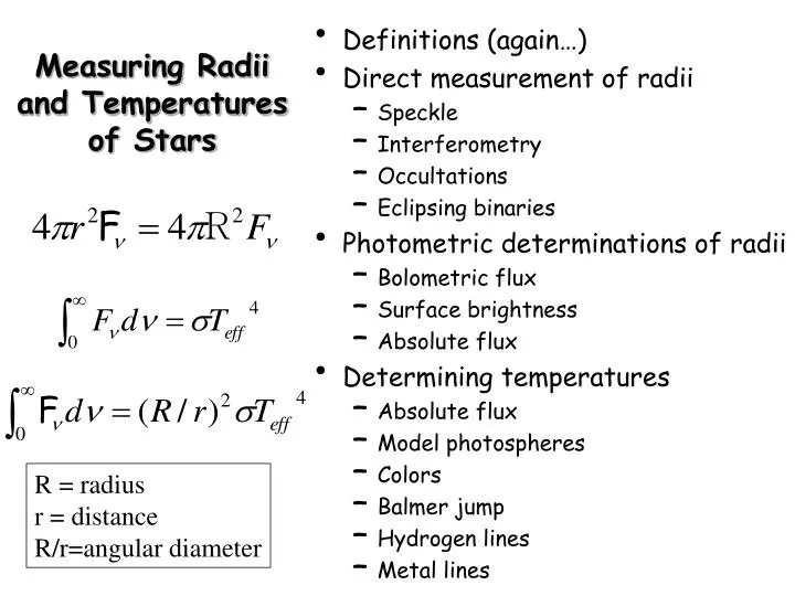 measuring radii and temperatures of stars