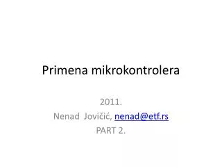 primena mikrokontrolera