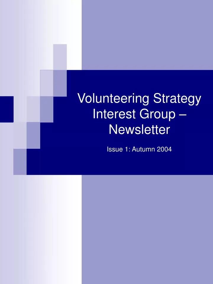 volunteering strategy interest group newsletter issue 1 autumn 2004
