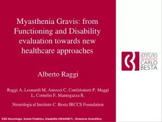Myasthenia Gravis: from Functioning and Disability evaluation towards new healthcare approaches