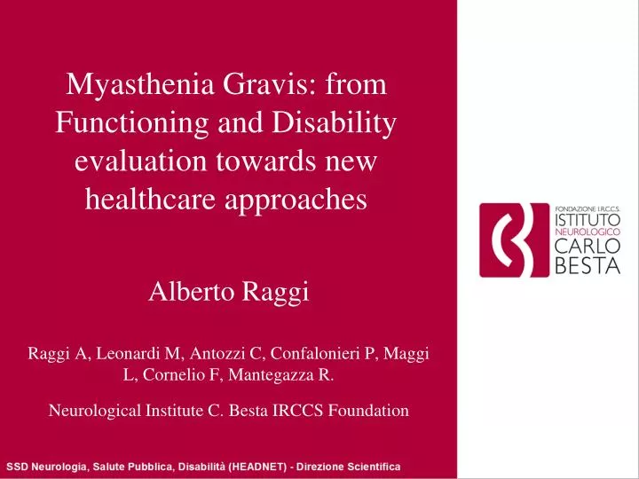 myasthenia gravis from functioning and disability evaluation towards new healthcare approaches